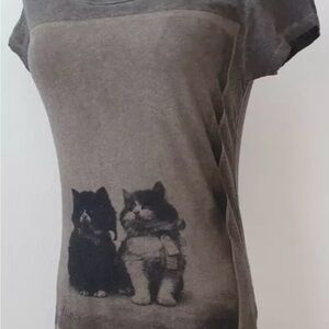 Rare All Saints cat t shirt